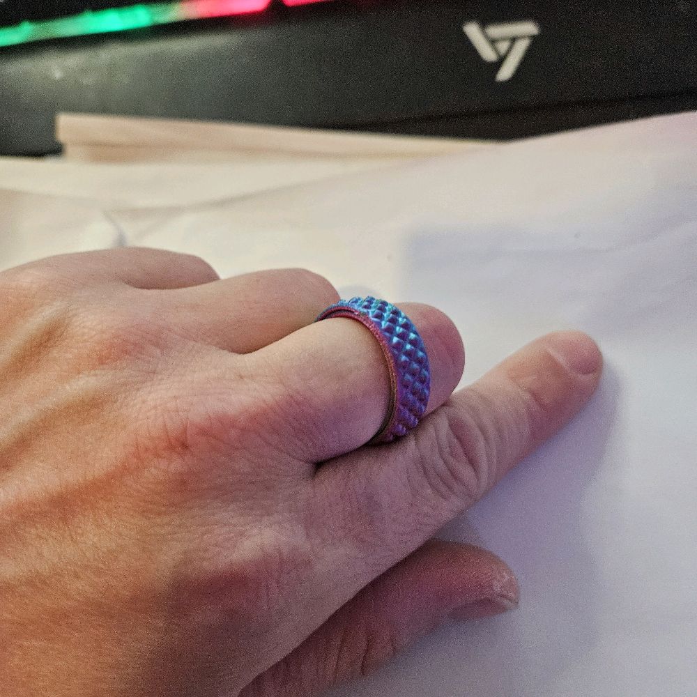 3D Printed Fidget Ring, Multicolour Filament, ideal for ADHD, Autism and Anxiety relief. - Image 3
