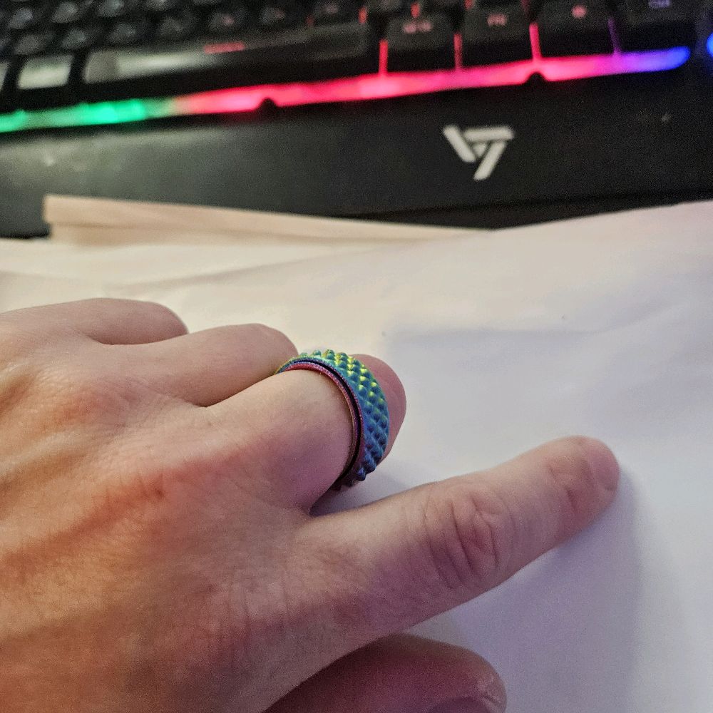 3D Printed Fidget Ring, Multicolour Filament, ideal for ADHD, Autism and Anxiety relief. - Image 4