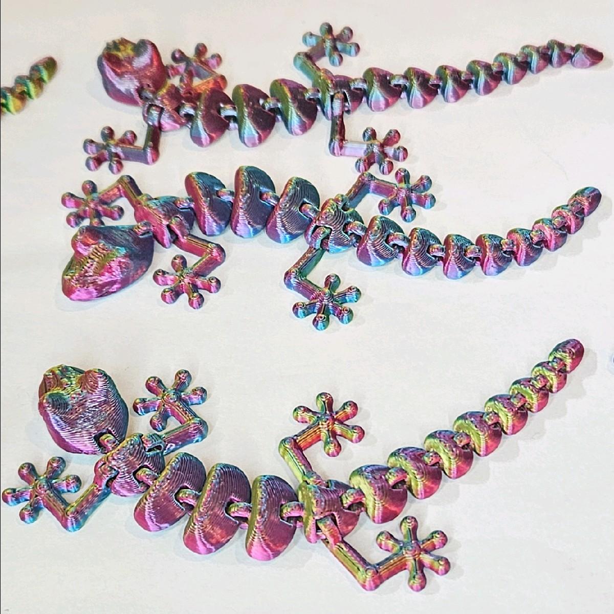 3D Printed Mini Gecko in Multi-Colour for ADHD, Autism, Anxiety and Stress Relief. 1 Per Order! fidgetstoys - Image 4