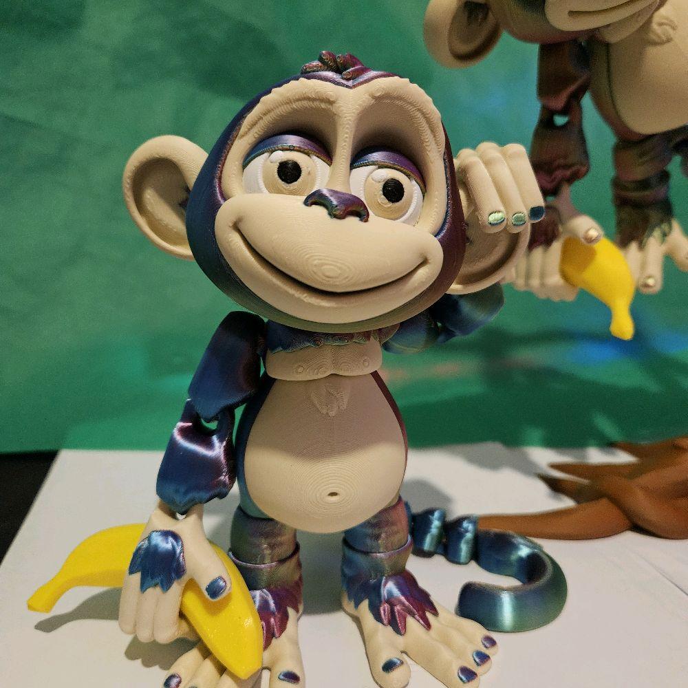 Articulated Monkey with Tree and Bananas - Multicolor Filament 3D-Printed Fidget Toy - Image 4