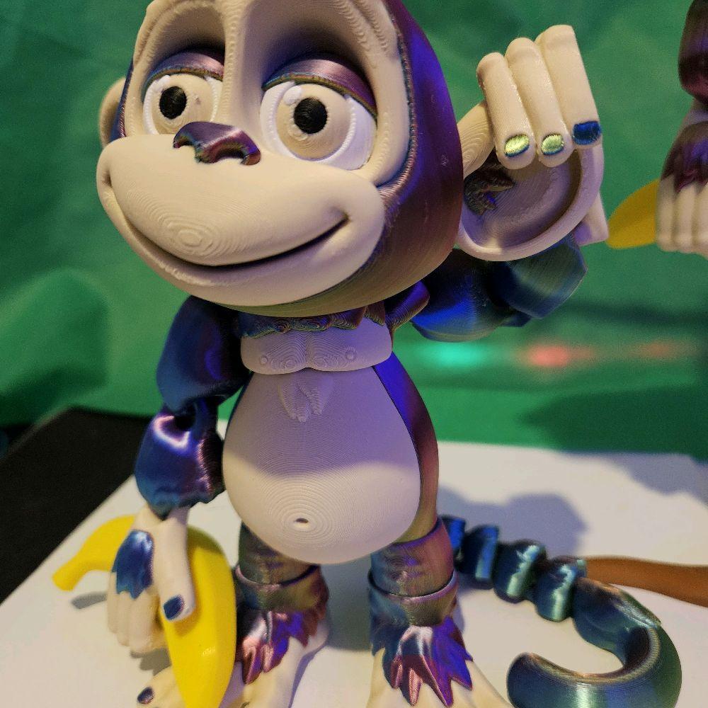 Articulated Monkey with Tree and Bananas - Multicolor Filament 3D-Printed Fidget Toy - Image 5