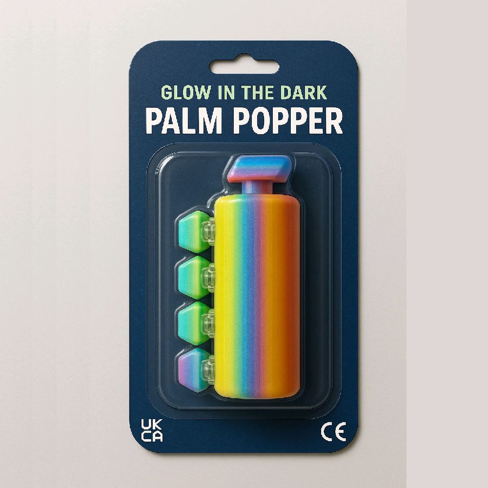 GS3Ds Glow in the Dark Palm Popper – Customisable 5-Key Mechanical Fidget Toy with Mechanical Keyboard Switches for Click-Hungry Hands & ADHD Minds - Image 5