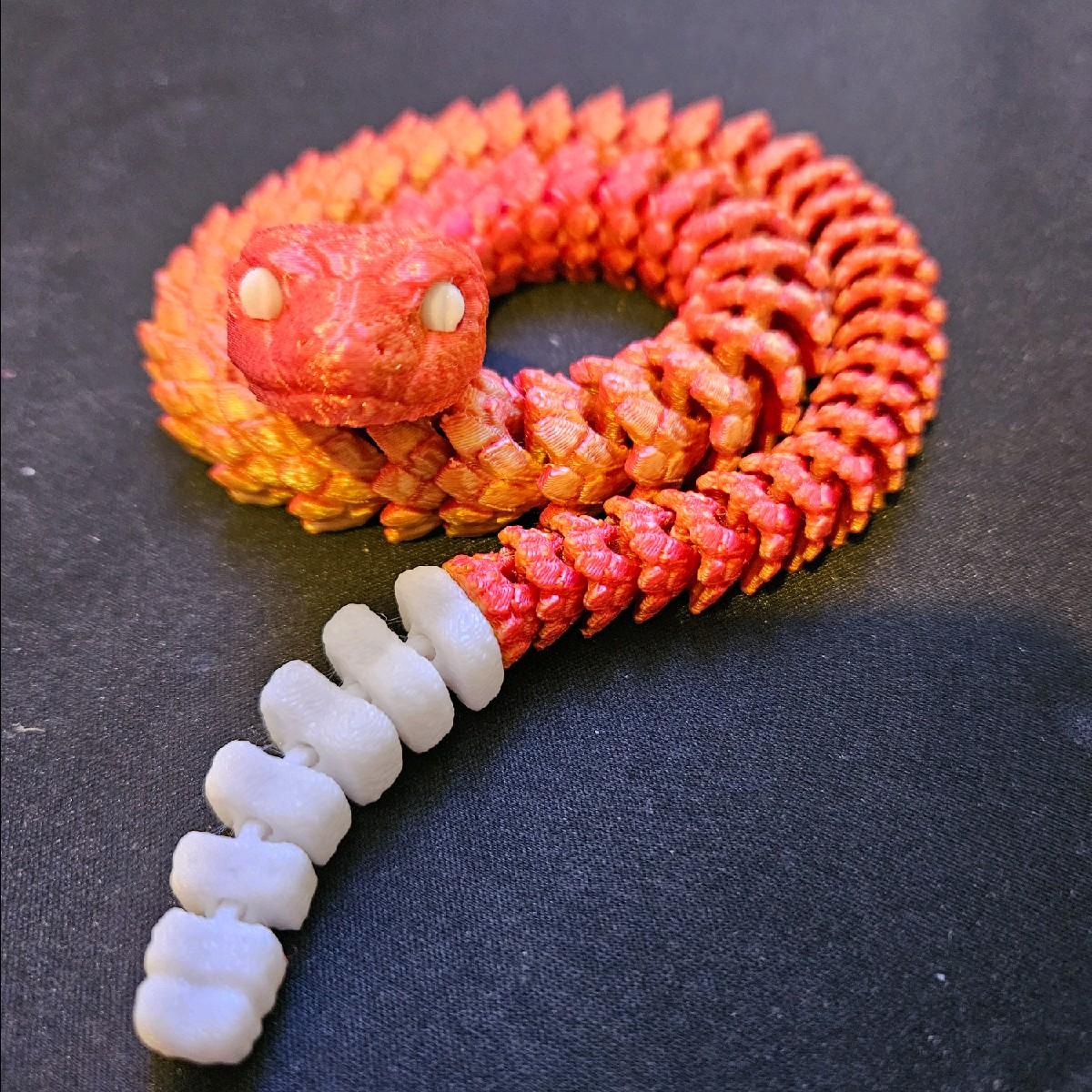 GS3Ds 3D Printed Articulated Snake - Unique and Fascinating Decor Piece. Autism and ADHD. fidgetstoys Eye Nature - Image 2