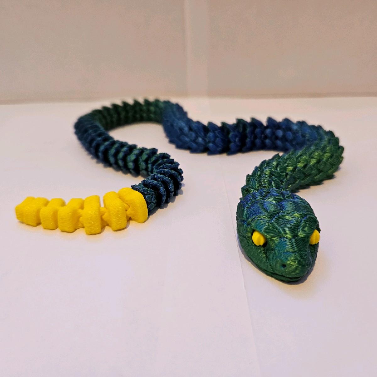 GS3Ds 3D Printed Articulated Snake - Unique and Fascinating Decor Piece. Autism and ADHD. fidgetstoys Eye Nature - Image 5