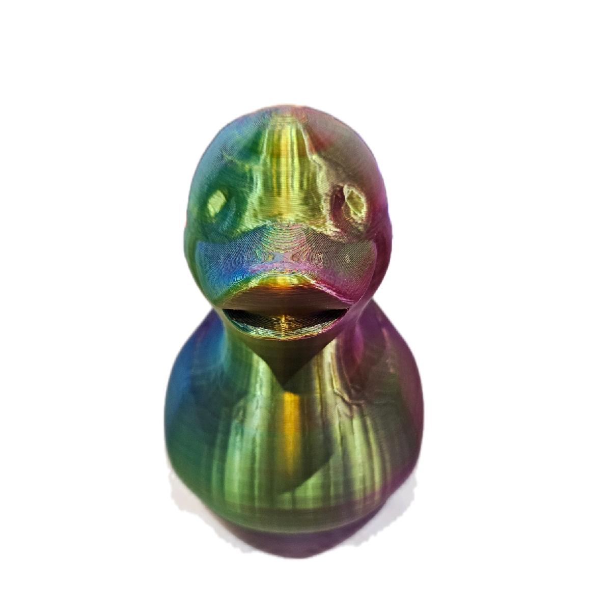 Multicoloured Duck 3D Printed Statue - 14x9x14cm - Fun Decor for Any Room or Space Eye Ornaments