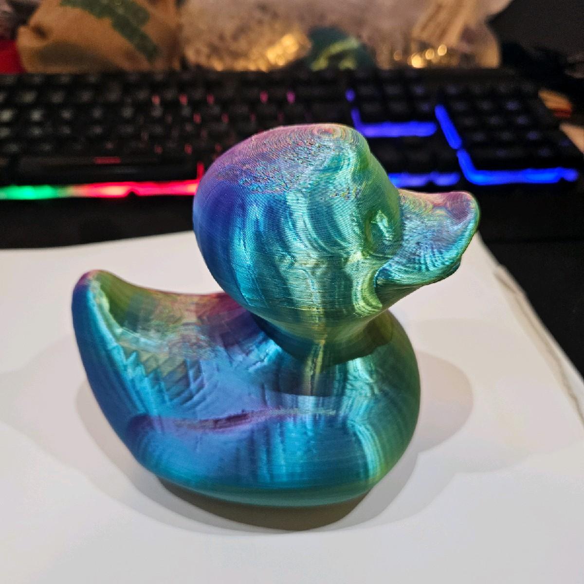 Multicoloured Duck 3D Printed Statue - 14x9x14cm - Fun Decor for Any Room or Space Eye Ornaments - Image 4