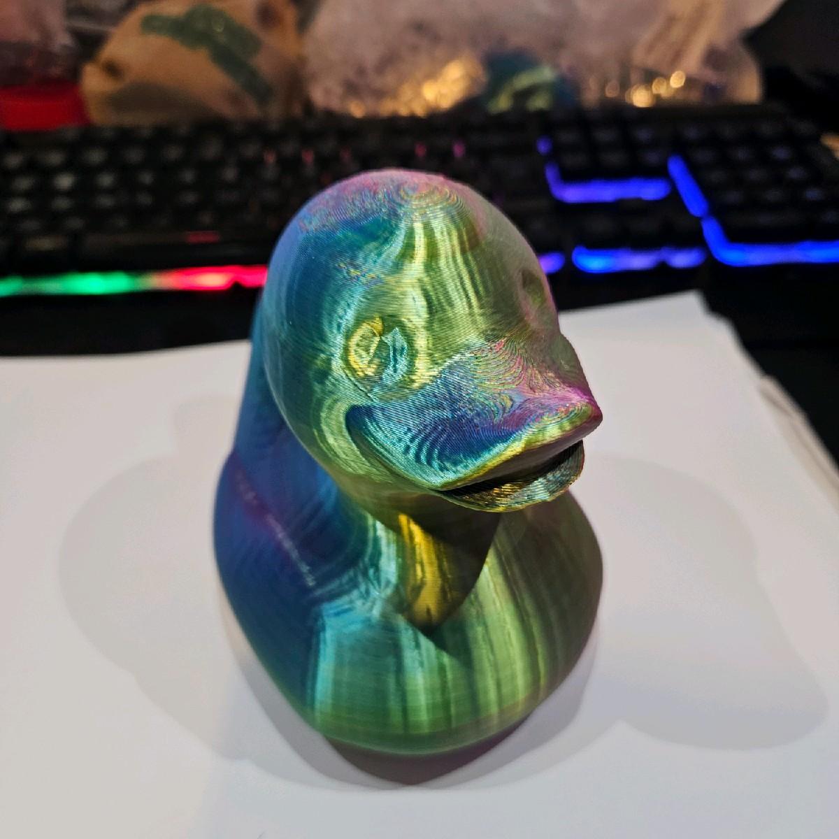 Multicoloured Duck 3D Printed Statue - 14x9x14cm - Fun Decor for Any Room or Space Eye Ornaments - Image 5